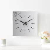 Spinnenweben Wanduhr Elegantes Weiß Schwarz Design Vierkante Klok (Huis)