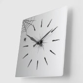 Spinnenweben Wanduhr Elegantes Weiß Schwarz Design Vierkante Klok (Hoek)