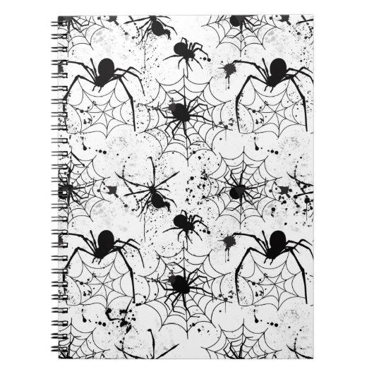 Spinnenwebpatroon Halloween Notitieboek (Voorkant)