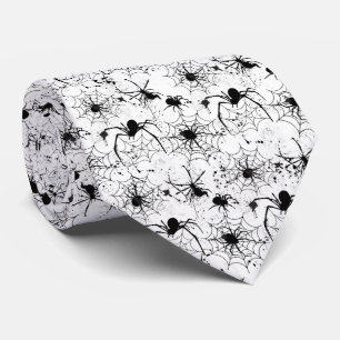 Spinnenwebpatroon Halloween Stropdas