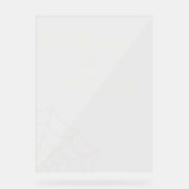 Spinnenwebs Gotische bruiloft Welkom Acryl Bord (Voorkant)