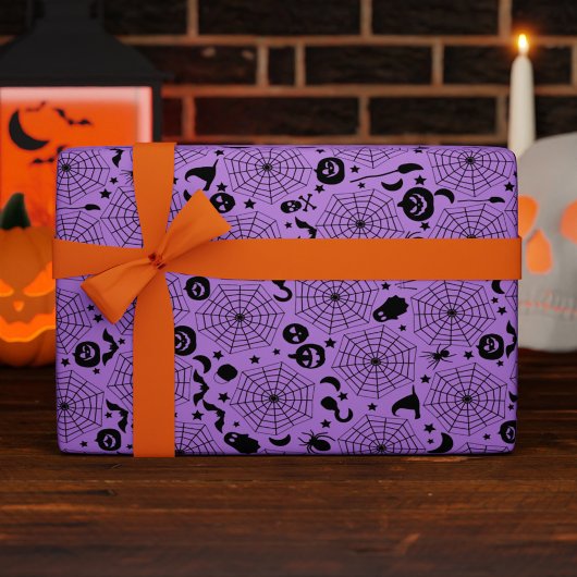 Spinnenwebs Halloween aangepaste kleur Cadeaupapier