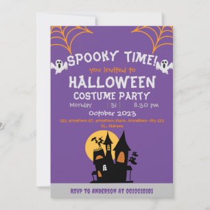 spinnenwebs Sinaasappel Spooky Adult Halloween Par Kaart