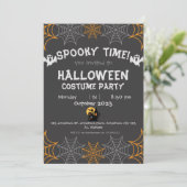 spinnenwebs Sinaasappel Spooky Adult Halloween Par Kaart (Staand voorkant)
