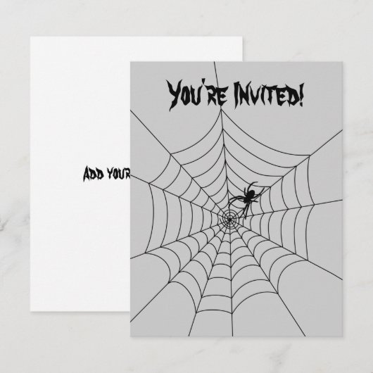 Spinnenwebuitnodiging - leeg kaart (Voorkant / Achterkant)