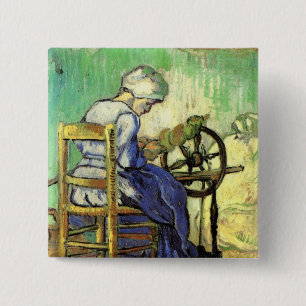 Spinner by Vincent van Gogh Vierkante Button 5,1 Cm