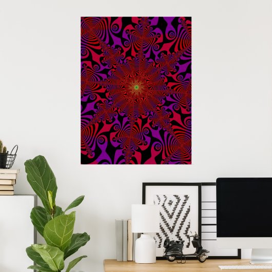 Spinner in rood en Violet Poster (Thuiskantoor)