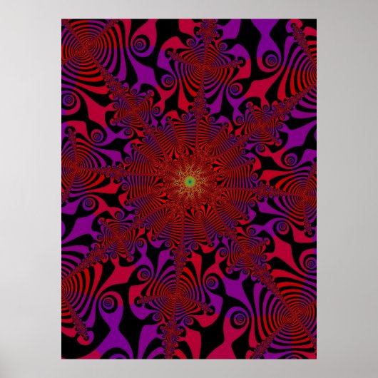 Spinner in rood en Violet Poster (Voorkant)