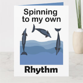 Spinnerdolfijn draait op mijn eigen ritme citaat kaart