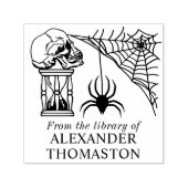 Spinneweb Gotische Schedel Zandloper Bibliotheek B Zelfinktende Stempel (Design)