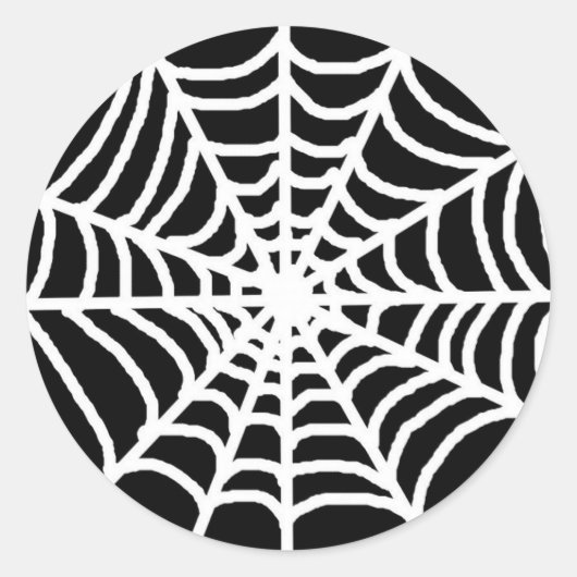 spinneweb-halloween ronde sticker (Voorkant)
