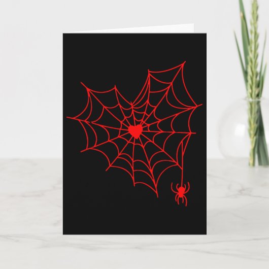 Spinneweb Hart Valentijnsdag Koppel Matching Des Kaart (Voorkant)