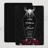Spinneweb Kist Zwart Wit Hallowedding Kaart (Voorkant / Achterkant)