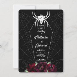 Spinneweb Kist Zwart Wit Hallowedding Kaart