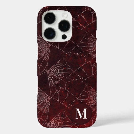 Spinneweb Monogram Donkerrood Case-Mate iPhone Case (Achterkant)