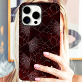 Spinneweb Monogram Donkerrood iPhone Hoesje