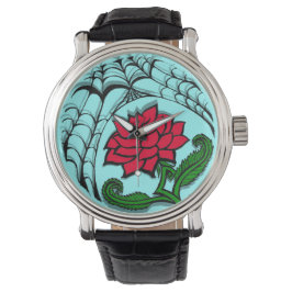 Spinneweb Roos Horloge