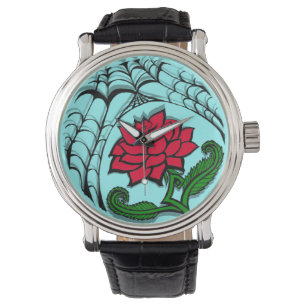 Spinneweb Roos Horloge
