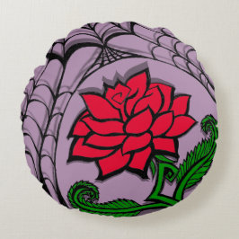 Spinneweb Roos Pastel Goth Quote Rond Kussen