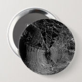Spinneweb zwart-wit foto ronde button 4,0 cm (Voorkant /achterkant)