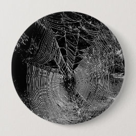 Spinneweb zwart-wit foto ronde button 4,0 cm
