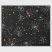 Spinnewebben en Stippen Modern Zwart Halloween Cadeaupapier (Vlak)