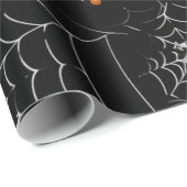 Spinnewebben en Stippen Modern Zwart Halloween Cadeaupapier (Rol Hoek)