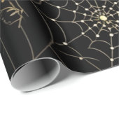 Spinnewebben en Stippen Modern Zwart Halloween Cadeaupapier (Rol Hoek)