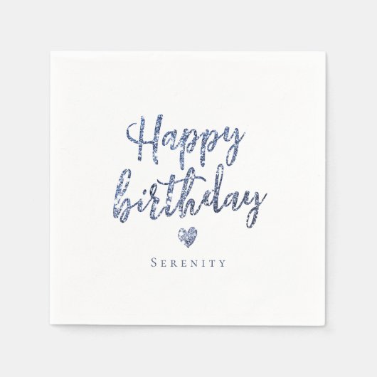 Spinnige glitter blije verjaardag servet (Voorkant)