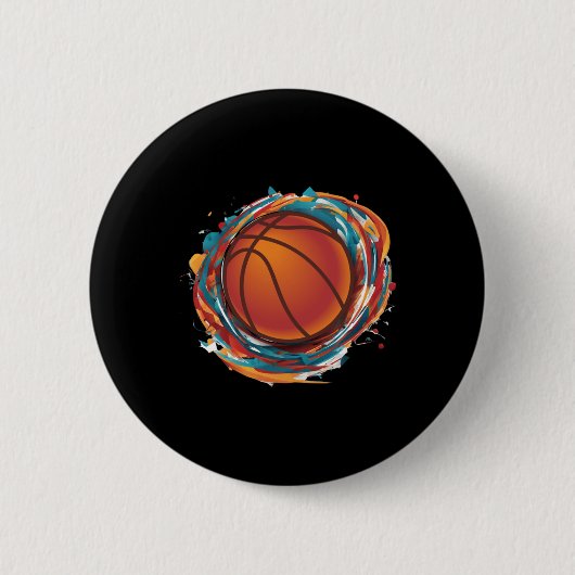 Spinning Basketball Ronde Button 5,7 Cm (Voorkant)