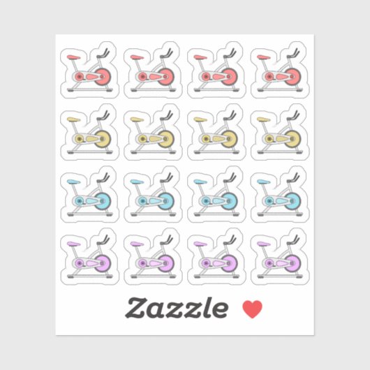 Spinning Bike Oefening Gym Workout Cardio Planner Sticker (Vel)