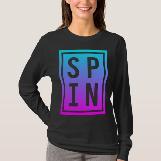 Spinning Class Saying Spin Workout Exercise Bike F T-shirt (Voorkant)