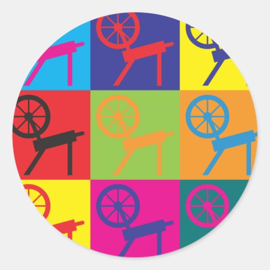 Spinning Pop Art Ronde Sticker (Voorkant)