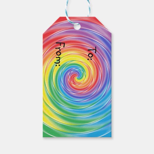Spinning Rainbow Gift Labels Cadeaulabel (Voorkant)