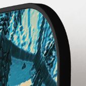 Spinning Turquoise Fractal Pickleball Paddle (Links Detail)