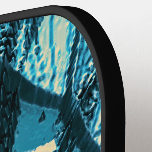 Spinning Turquoise Fractal Pickleball Paddle (Links Detail)