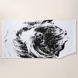 Spinone Beach Towel – Ink Dog Head Portrait Strandlaken