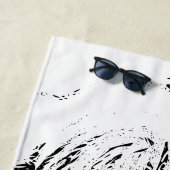 Spinone Beach Towel – Ink Dog Head Portrait Strandlaken (In situ)