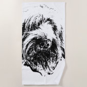 Spinone Beach Towel – Ink Dog Head Portrait Strandlaken (Voorkant)