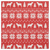 Spinone Italiano Dog Silhouettes kerstavond Stof (Swatch)