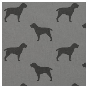 Spinone Italiano Hond Silhouetten Grijs en Zwart Stof