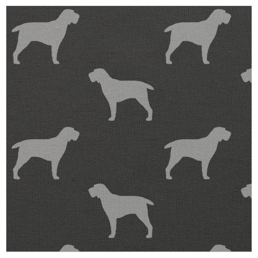 Spinone Italiano Hondenras Silhouettes Patterned Stof (Close Up)