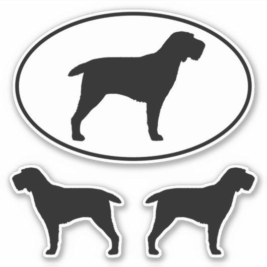 Spinone Italiano Hondensilhouetten Vinyl Sticker S (Voorkant)