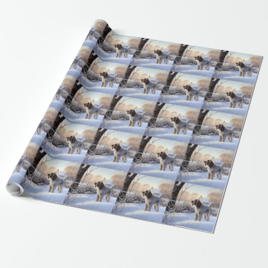 Spinone Italiano Laat het Sneeuwen Kerstmis Cadeaupapier (Uitgerold)