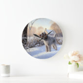 Spinone Italiano Laat het Sneeuwen Kerstmis Grote Klok (Huis)