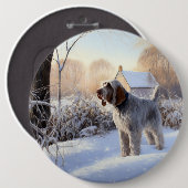 Spinone Italiano Laat het Sneeuwen Kerstmis Ronde Button 6,0 Cm (Voorkant /achterkant)