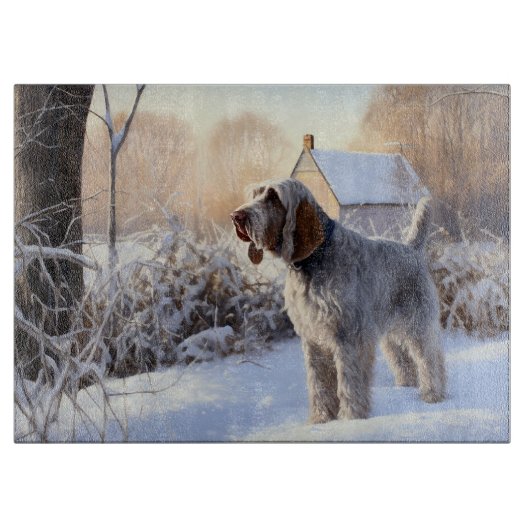 Spinone Italiano Laat het Sneeuwen Kerstmis Snijplank (Voorkant)