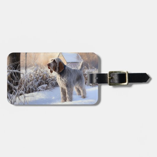 Spinone Italiano Let It Snow Kerstmis Bagagelabel (Voorkant horizontaal)