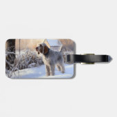 Spinone Italiano Let It Snow Kerstmis Bagagelabel (Achterkant horizontaal)