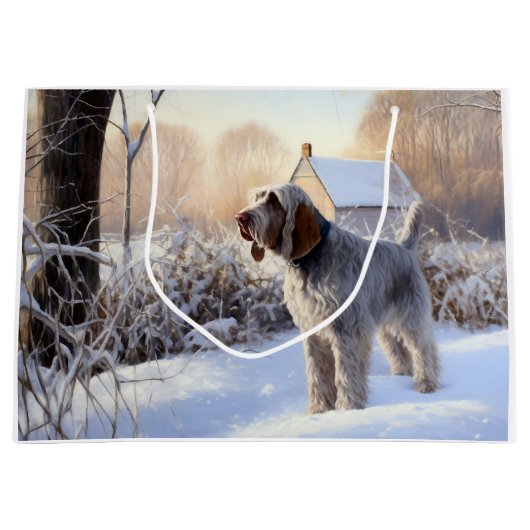 Spinone Italiano Let It Snow Kerstmis Groot Cadeauzakje (Voorkant)